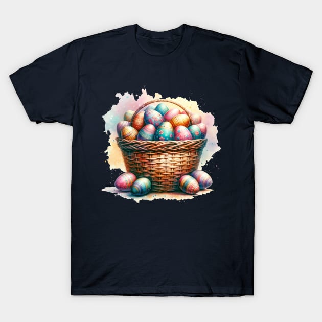 Easter Elegance Basket of Painted Eggs T-Shirt by GracePaigePlaza